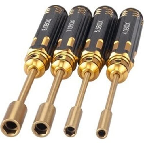 4Pcs HSS Titanium M2 M3 M4 M5 Hexagonal Cylinder Screwdriver Wrench With Socket For RC Drone Model DIY Home Tool Screw Tool