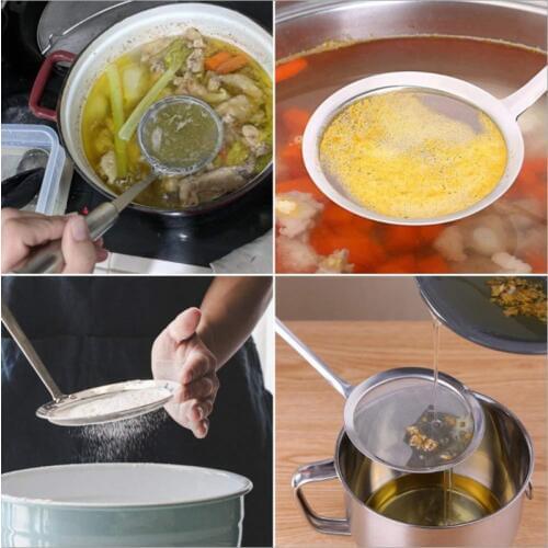 8 Inch Ladle Colanders Strainers Skimmer Filter Nylon Spoon Soup Infuser Pool Mesh Oil Kitchen Rice Strainer Colander Spoon