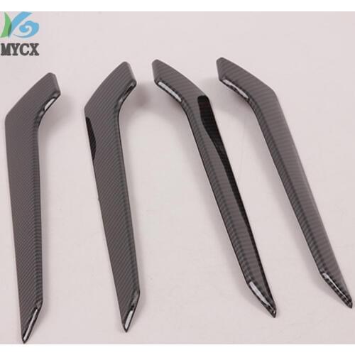 ABS Carbon fiber 4PCS Car Accessories Interior Door Handle Cover Trim Strikers Decoration For Toyota RAV4 XA50 2019