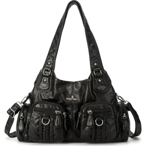 Angel Kiss Brand Women Handbag Shoulder Bag Female Vintage Large Capacity Tote Messenger Bag with Adjustable Long Strap