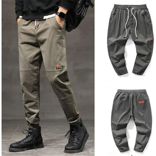 New Mens Summer Trendy Pants Big Size Cargo Style Trousers Ultra-thin Solid Loose Straight Spring Handsome Cool Men Pants 2021