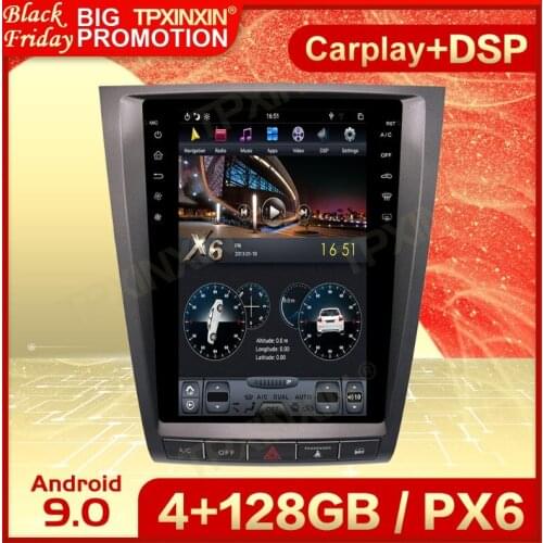 Carplay 2 Din Android 9 Tesla Screen Multimedia For Lexus GS 2004 2005 2006 2007 2008 2009 2010 2011 Navi Vedio Player Head Unit
