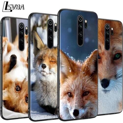 Cute Snow fox Anti-Fall Phone Case For Xiaomi Redmi Note 9 9S Max 8T 8 7 6 5 Pro 5A 4X 4 Soft Black Cover Capa