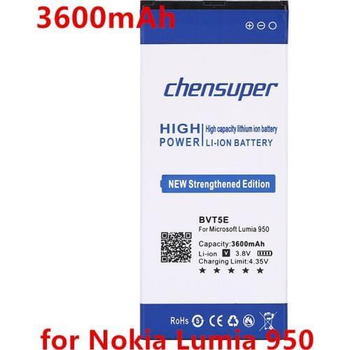 Chensuper 3600mAh BV-T5E BVT5E Li-ion Phone Battery for Nokia Lumia 950 RM-1106 RM-1104 RM-110 Phone Battery