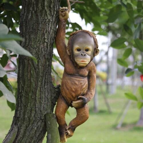 Decorative Pendant Outdoor Cartoon Monkey Shaped Hanging Ornament Resin Artware for Garden Park