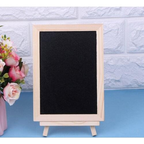 Wood Tabletop Chalkboard Double Sided Blackboard Message Board Children Kids Toy P9YA