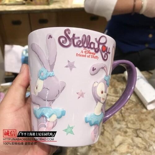 Disney Ceramic Cup Snow Rose StellaLou Rabbit Duffy Breakfast Cup