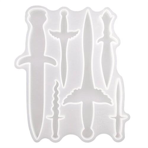 Pendant Resin Mold for Keychain Silicone Anti-Wolf Sword Epoxy Casting Silicone Mould Defend Knife Mold