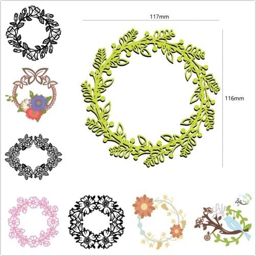 InLoveArts Flower Circle Frame Metal Cutting Dies for Leaf Wreath Scrapbooking for Making Cards Embossing Crafts Stencil Die Cut