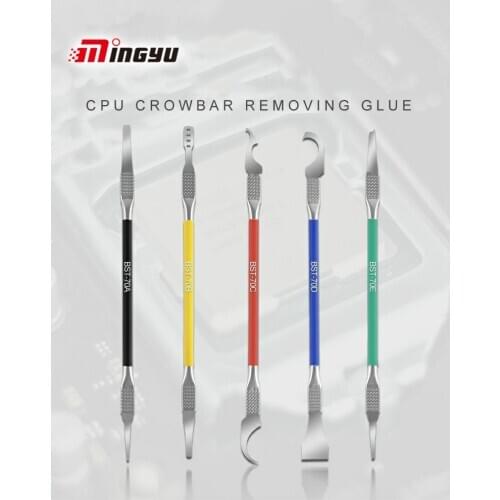 5pcs CPU Crowbar Removing Glue Heat-resistant Stainless Steel IC Chip Repair Thin Blade Phone PC Rework Processor Tools