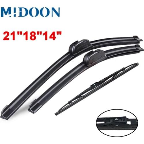 MIDOON Wiper Front & Rear Wiper Blades Set Kit For Kia Rio DC 1999 - 2005 Windshield Windscreen 21"+18"+14"