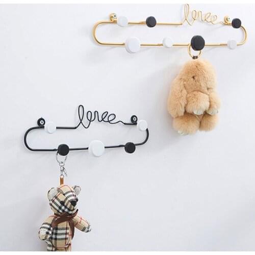 Love Decorative Shelves Storage Holders & Racks Behind Doors Linving Room Iron Home Deco Key Bag Sundries Storage Racks Gold