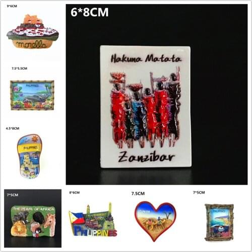 Philippines Morocco Uganda South Africa Fridge Magnets Tourism Souvenir Refrigerator Magnetic Sticker Collection Handicraft Gift