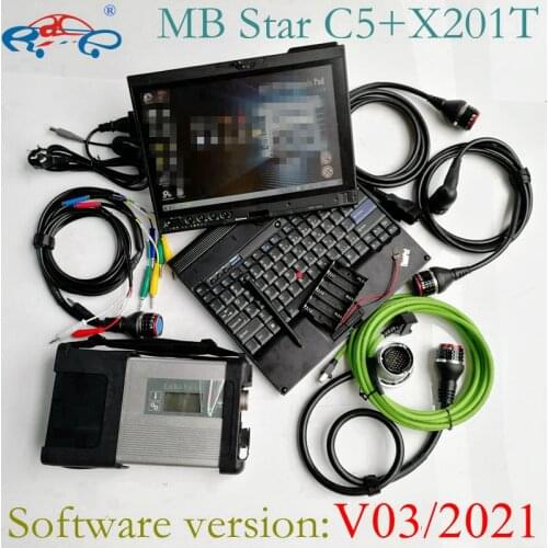 MB STAR C5 SD Connect Compact 5 V06.2021 Software win7 X DTS Monaco WIS Used laptop X201T I7 CPU 4G for Mercedes Diagnostic Tool