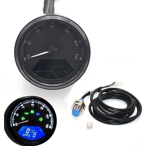 Multifunction Motorcycle Meter LED Digita Indicator Light Tachometer Odometer Speedometer Oil Meter with Night Vision Dial