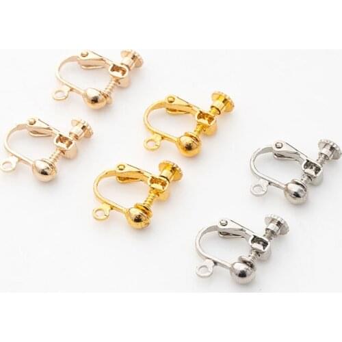 Fashionable Copper Holeless Earrings U-Shaped Gold White K With Converter Cartilage Clip