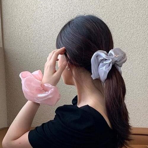 2021 Fashion Bright Hair Ring Oversized Hair Scrunchies Large Intestine Elastic Hair Band Solid Color Hair Accessories