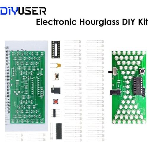 5V Electronic Hourglass DIY Kit Funny Electric Production Kits Precise With LED Lamps Double Layer PCB Board 84*40mm