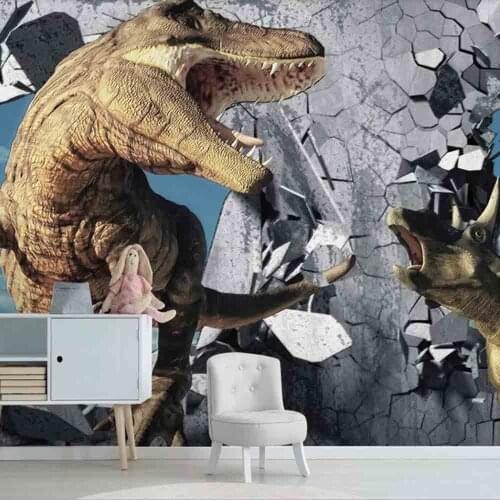 Milofi custom 3D wallpaper mural large 6 m modern minimalist 3D stereo wall dinosaur childrens room background wall decoration