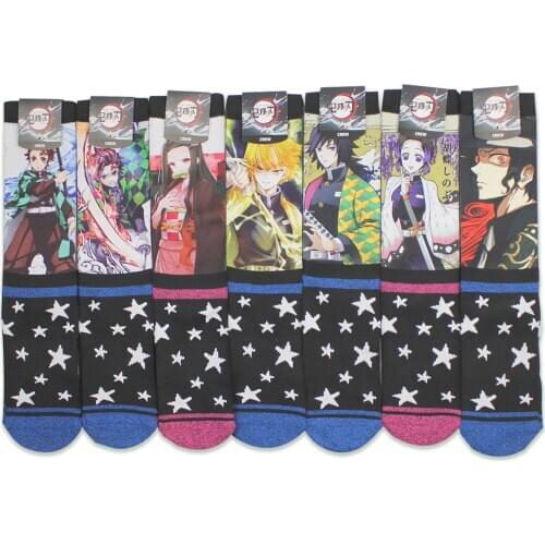 NEW socks Anime Demon Slayer Kimetsu no Yaiba Kamado Tanjirou Nezuko Agatsuma Zenitsu Hashibira pattern Middle stockings