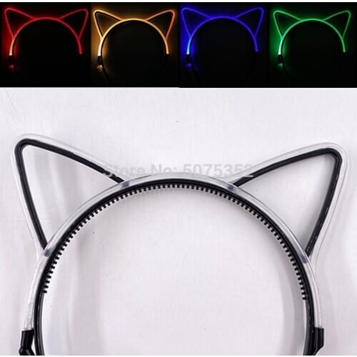 New LED Headwear Women Girls Cat wear Flashing Headband LED Light up Headwear Carnival Party Concert Supplies