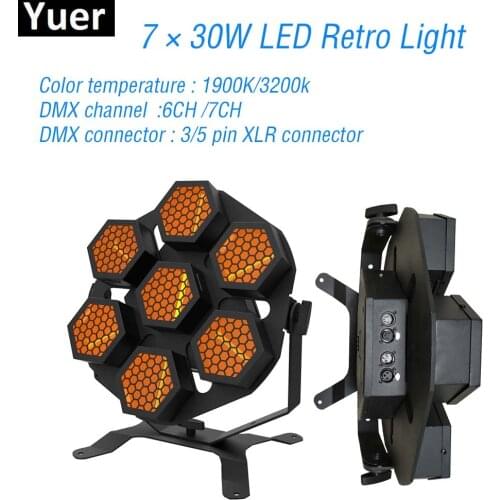 New 7x30W LED Retro Stage Lights DMX Control DJ Disco Flash Light Sound Party Equipment Whirlwind Laser Projector Effect Light