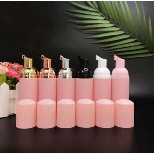 50ml Pink Plastic Foam Pump Bottle Empty Face Eyelash Cleanser Cosmetic Bottle 1 Pcs