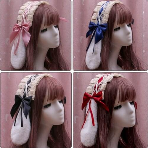 Japanese Cute Girl Maid Hand Made Kawaii Lolita Headband Headdress Cosplay Halloween Christmas Costume Accessories