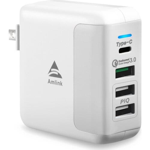 40W Quick Charger 3.0 PD Fast Charger 4 USB Ports QC3.0 Travel Adapter Wall Phone Charger For iPhone Xiaomi Samsung