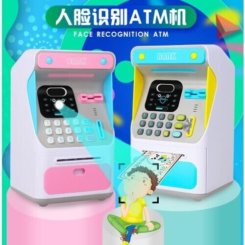 Simulation of face recognition ATM piggy bank cashbox simulation automatic password storage volume of money safe educational toy