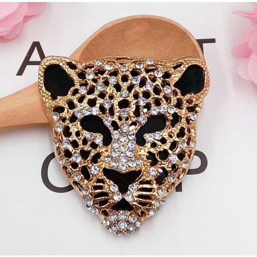1pc Alloy Stickers for Phones Crystal Rhinestones Leopard/Panther head punk DIY Decoration/Accessories charms Jewelry Findings