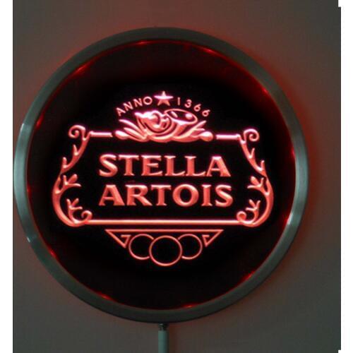 Rs-a0075 Stella Artois LED Neon Light Round Signss 25cm/ 10 Inch - Bar Signs with RGB Multi-Color Remote Wireless Control