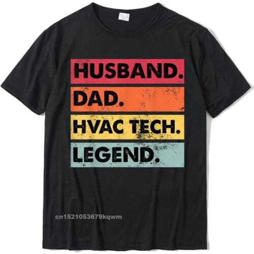 Husband Dad HVAC Tech Legend Funny HVAC Technician T-Shirt Cosie Top T-Shirts Tops Tees For Men Designer Comfortable Tshirts
