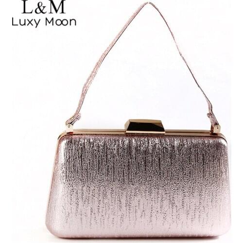 Women Evening Bag Simple Wedding Clutch Purse And Handbag Small Party Chain Shoulder Bag Gold Luxury Designer Bag Bolsa X536H