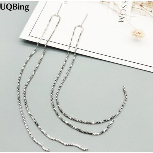 2019 New Design Silver Color Tassel Earrings Long Chain Earrings For Women Free Shipping Brincos