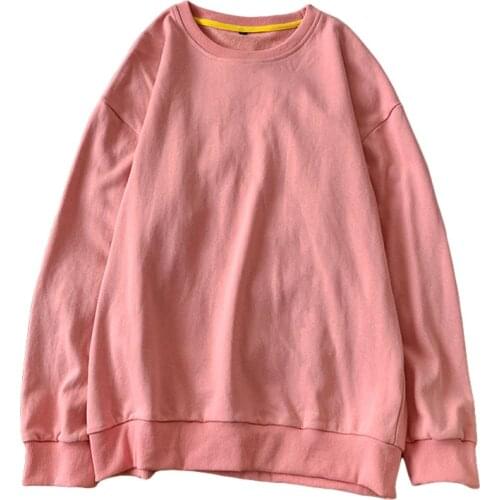 2021 Autumn Sweatshirts Women Hoodies Casual Solid Cotton Long Sleeve O Neck Loose Woman Jackets Basic Clothes Female Pullovers
