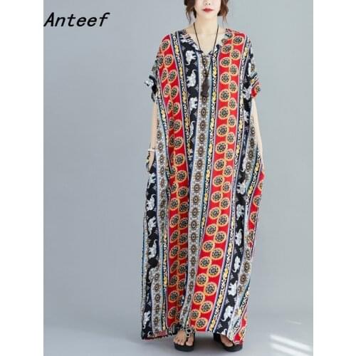 Cotton satin plus size vintage women casual loose maxi long summer beach sun dress elegant clothes 2021 ladies dresses sundress