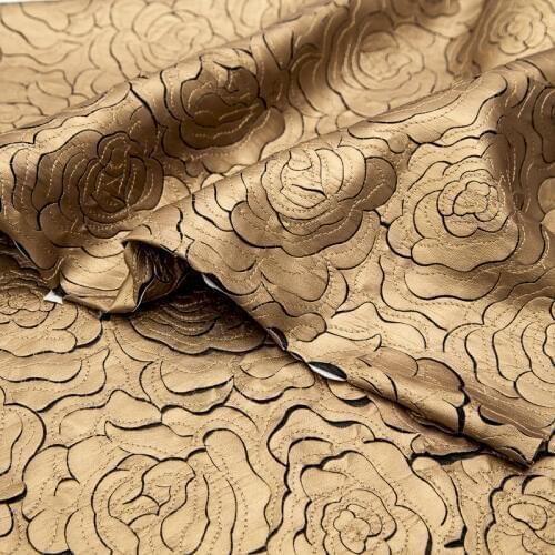 125x50cm PU laser embroidery big flower leather fabric for Handmade DIY cloth patchwork bag pillow clothing fashion fabric