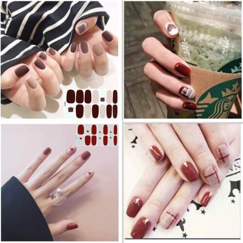 15 Sheets/Set Nail Art Stickers Full Cover Nail Wraps Adhesive DIY Tips Decal Charm Designs Decor Manicure Hot Sale Wholesale