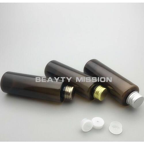 150ML 36PCS/LOT Screw Cap Bottle, Brown Plastic Lotion Sub-bottling,Aluminum Lid,Shampoo Bottle,Empty Cosmetic Shampoo Container