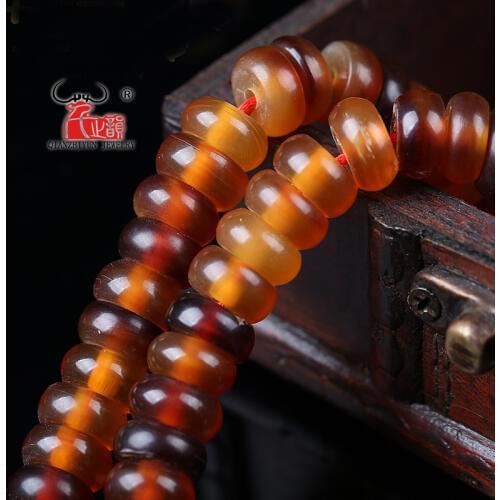 20PCS Natural Tibetan flower horn beads bracelet accessories DIY gasket beads. Hole 1.5mm