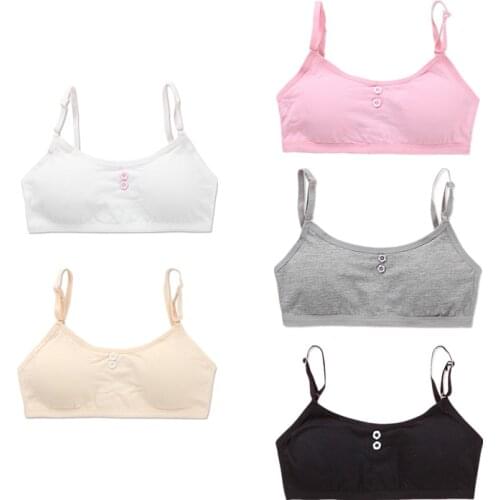 5Pc/lot Young Girls Bra Cotton Training Bra Teenagers Lingerie Underwear 8-14Years