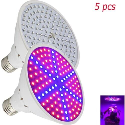 5pcs/lot Plant LED Grow Light Bulbs Lamp 126 Leds Growing Lights Indoor Flower Hydroponics Green House Vegetable System E27 SMD