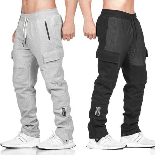 Men Pants Fashion Multi Pockets Sports Long Cargo Pants Work Trousers Men Clothing Streetwear Pants Loose Straight Sweatpants