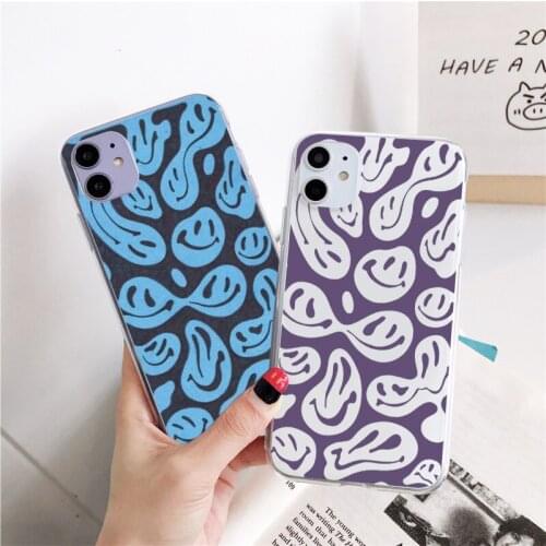 Funny Smiley Face Pattern Fundas For Samsung Galaxy A70 A50 A71 A51 A72 A52 A32 A12 A21S S20 FE S21 Ultra S10 S10E S9 Plus Cases