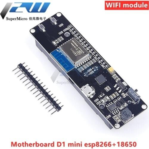 D1 ESP-Wroom-02, Nodemcu ESP8266 mini WiFi module, 18650 Nodemcu PWM I2C rechargeable battery development board motherboard