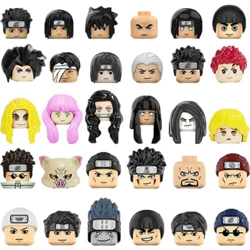 Japan Ninja Figures Building Blocks Anime Movie Characters Action Figurine Weapon Darts Samurai Sword Bricks Model Kids DIY Toy