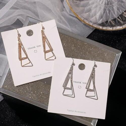 European and American Fashion Vintage Hollow Out Triangle simple geometric Earrings For Woman Girls Jewelry