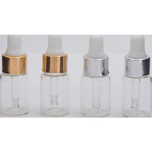 MUB - 5ml (100pcs/lot) Portable Mini Glass Dropper Bottle For Essential Oil Sample Vials Refillable Perfume Bottles Travel Case