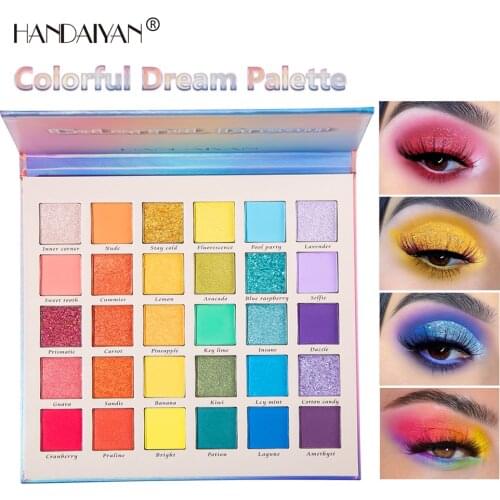 HANDAIYAN New 30-Color Eyeshadow Palette Shimmer Matte Glitter Eye Shadow Fantasy Rainbow Eyeshadow Pigmented Cosmetics Palette